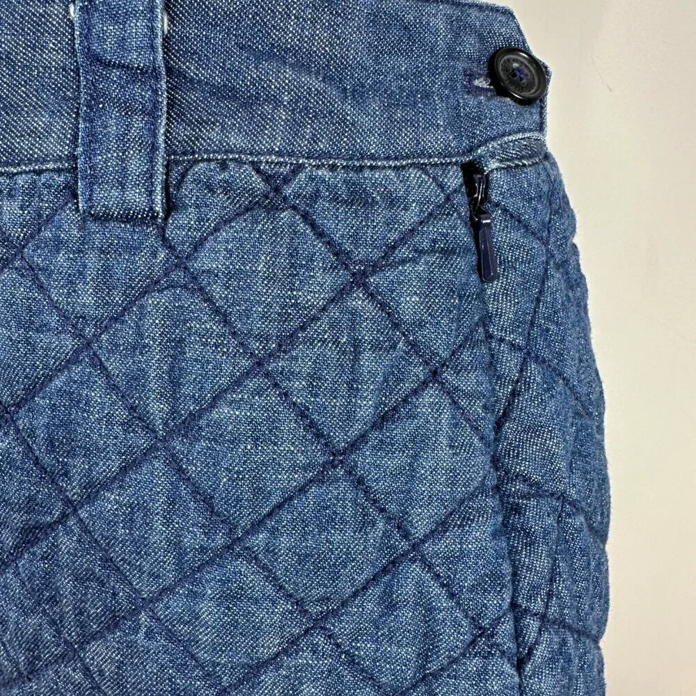 BROOKS BROTHERS Red Fleece Womens' Blue Denim Quilted Mini Skirt Size 6